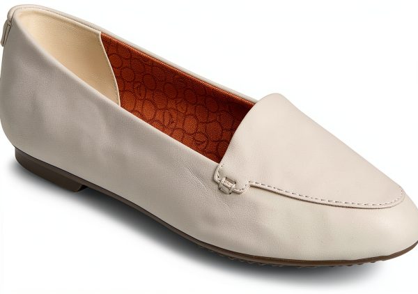 Sperry Womens Leather Flats OrthoLite Footbed Ivory-0
