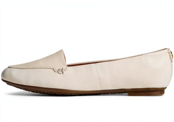 Sperry Womens Leather Flats OrthoLite Footbed Ivory-3