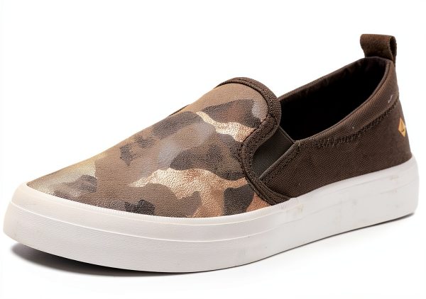 Sperry Womens Loafers Metallic Leather Camo Slip On-0