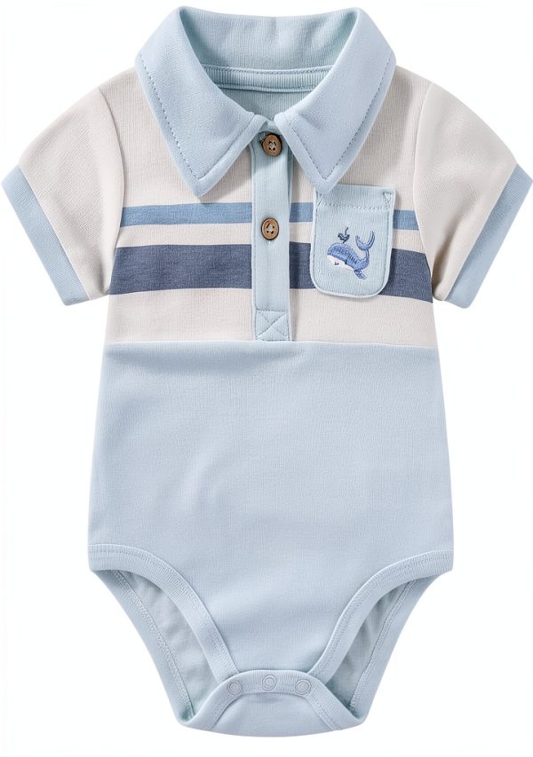 Sperry Baby Boys Bodysuit Soft Cotton Nautical Design-1