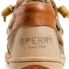 Sperry Womens Boat Shoe Leather Slip On Linen Multi-3