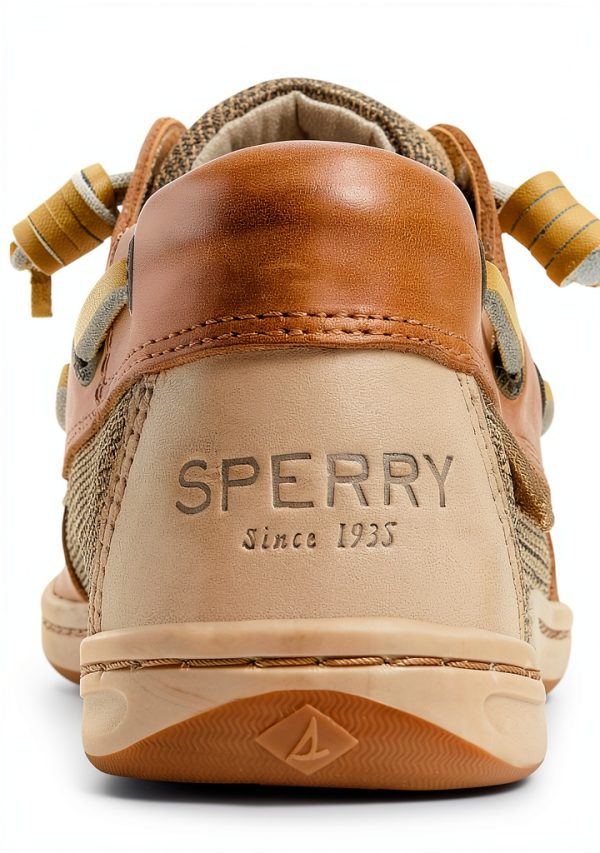 Sperry Womens Boat Shoe Leather Slip On Linen Multi-3