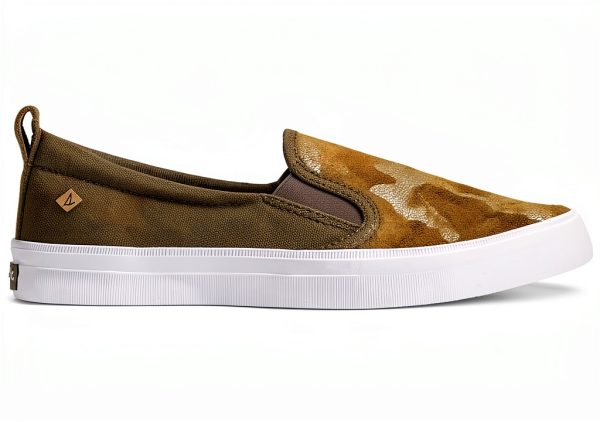Sperry Womens Loafers Metallic Leather Camo Slip On-1