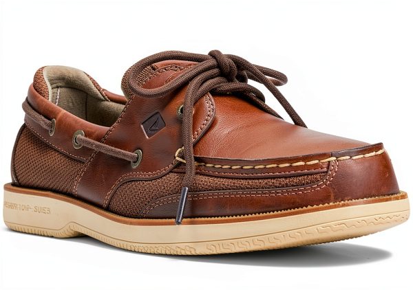 Sperry Mens Boat Shoe Leather Memory Foam Wave Siping-1