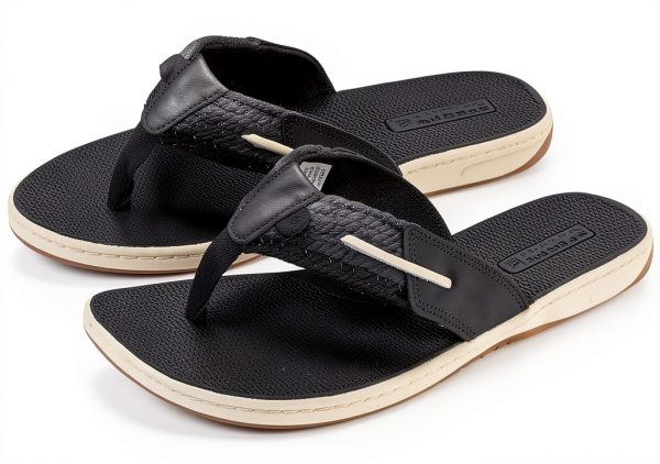 Sperry Womens Flip Flops Braided Cotton Strap Rubber Sole-0