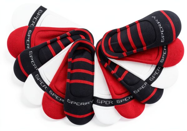 SPERRY Womens No Show Socks Cushioned Arch Compression-0