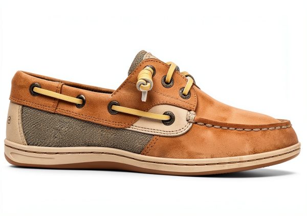 Sperry Womens Boat Shoe Leather Slip On Linen Multi-2