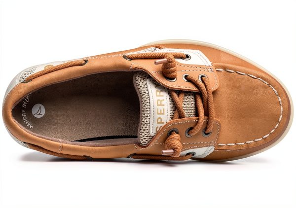 Sperry Boys Linen Boat Shoe Canvas Moc Toe Memory Foam-4