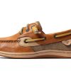 Sperry Womens Boat Shoe Leather Slip On Linen Multi-0