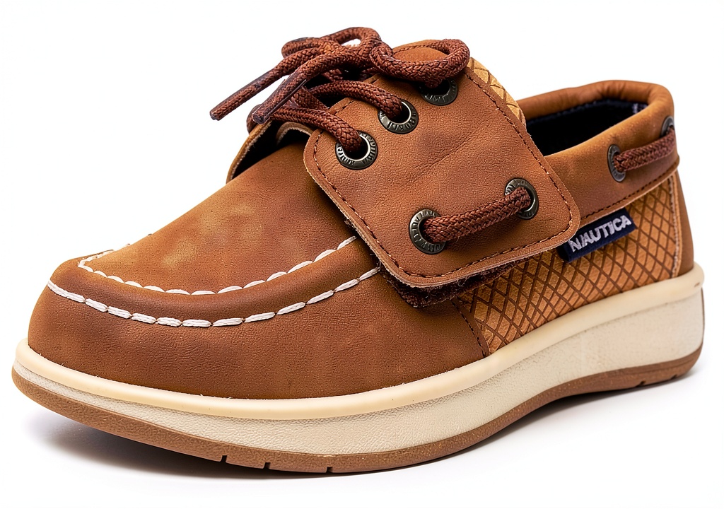 Nautica kids sneaker in Sand Dot color on a neutral background