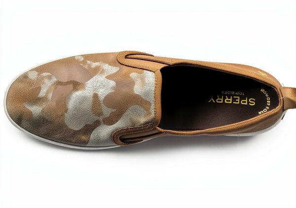 Sperry Womens Loafers Metallic Leather Camo Slip On-4