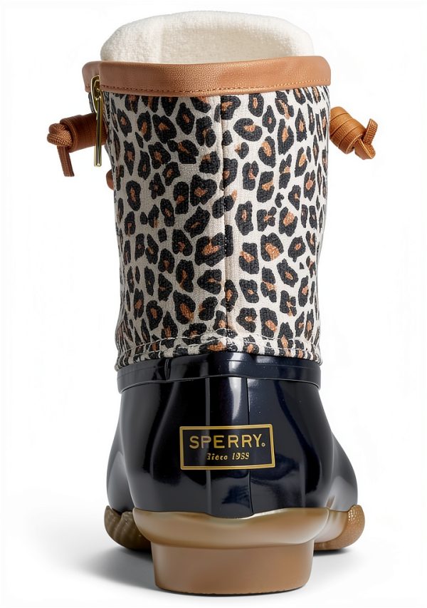Sperry Womens Animal Print Boots Waterproof Traction Multi-3