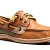 Sperry Womens Boat Shoe Leather Slip On Linen Multi-1
