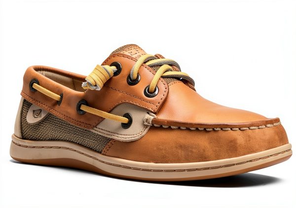 Sperry Womens Boat Shoe Leather Slip On Linen Multi-1