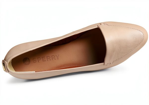 Sperry Womens Leather Flats OrthoLite Footbed Ivory-1