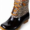 Sperry Womens Animal Print Boots Waterproof Traction Multi-0