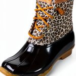 Sperry Womens Animal Print Boots Waterproof Traction Multi-0