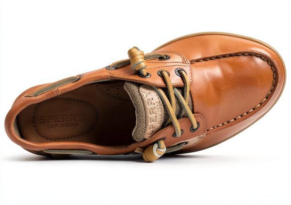 Sperry Womens Boat Shoe Leather Slip On Linen Multi-5