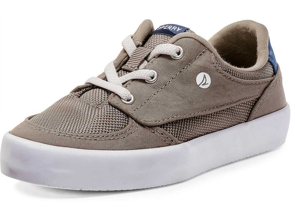 Sperry kids leather sneakers in grey and navy colors