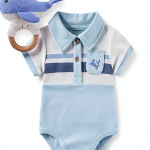 Sperry Baby Boys Bodysuit Soft Cotton Nautical Design-0