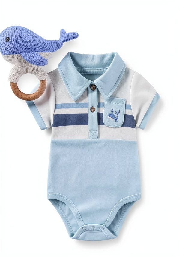 Sperry Baby Boys Bodysuit Soft Cotton Nautical Design-0