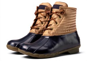 Sperry Womens Rain Boots Water Resistant Leather Zipper-0