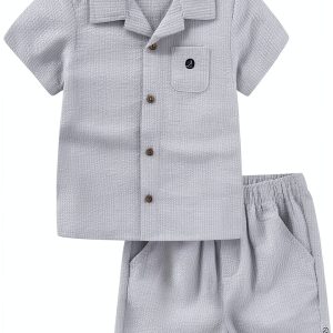 Sperry Baby Boys Seersucker Shirt Shorts Set Cotton-0