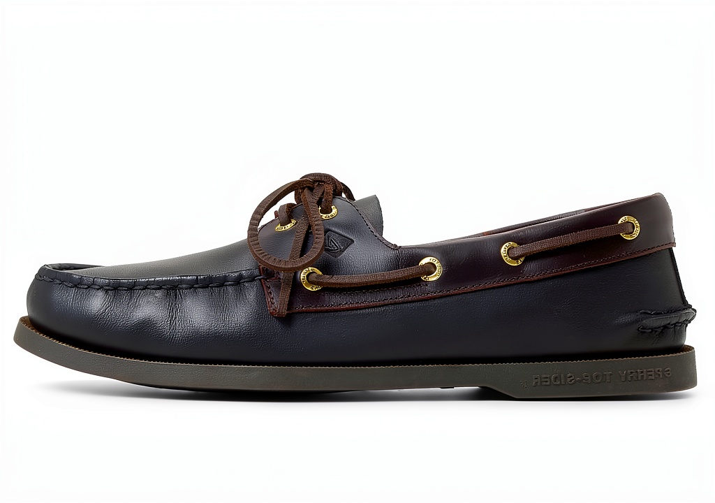 Sperry boat shoe showcasing handsewn details and lacing system