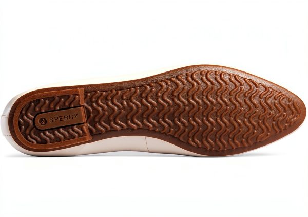 Sperry Womens Leather Flats OrthoLite Footbed Ivory-2