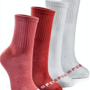 Women's Black Poly-Cotton Crew Socks by Premium Brand-0