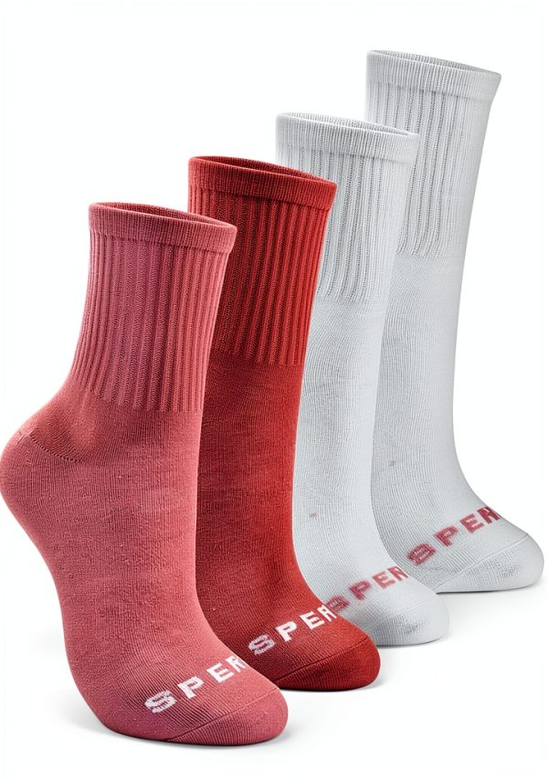 Women's Black Poly-Cotton Crew Socks by Premium Brand-0