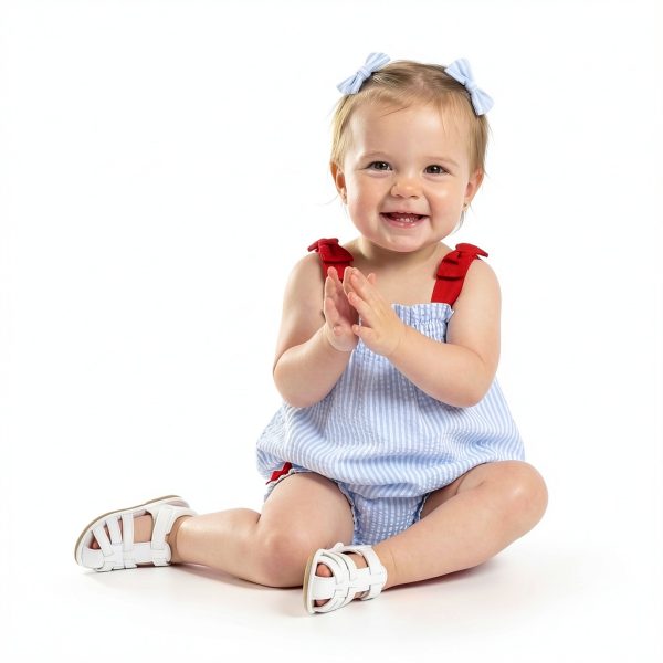 Sperry Baby Girls Seersucker 3 Piece Set Blue-6
