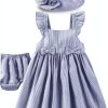 Sperry Baby Girls Seersucker Dress Blue Cotton-0