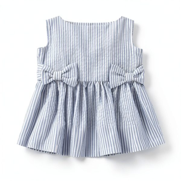 Sperry Baby Girls Seersucker Dress Blue Cotton-6