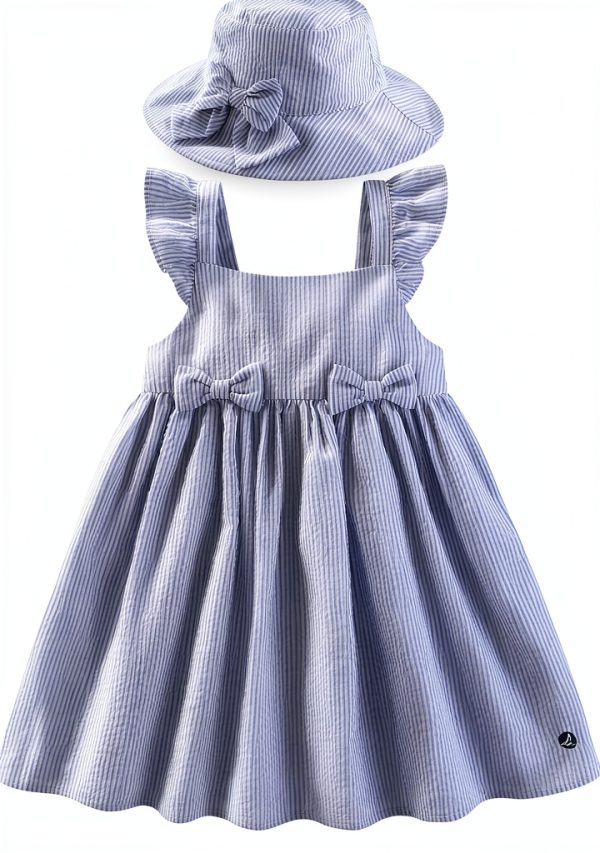 Sperry Baby Girls Seersucker Dress Blue Cotton-2