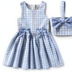 Sperry Girls Gingham Dress with Bucket Bag Cotton-0