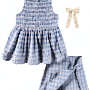 Sperry Girls Sleeveless Top and Skort Skirt Set-0