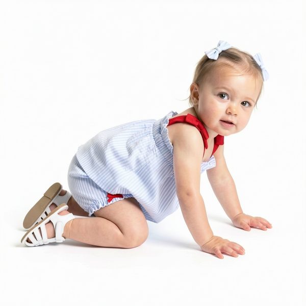 Sperry Baby Girls Seersucker 3 Piece Set Blue-4
