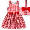 Sperry Girls Gingham Dress with Bucket Bag Cotton-0