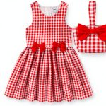 Sperry Girls Gingham Dress with Bucket Bag Cotton-0