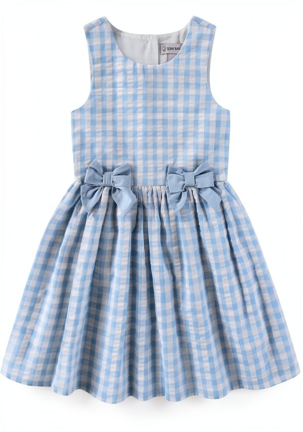 Sperry Girls Gingham Dress with Bucket Bag Cotton-1