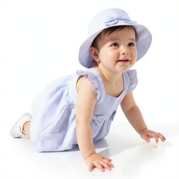 Sperry Baby Girls Seersucker Dress Blue Cotton-7